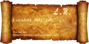Lucskai Máté névjegykártya