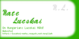 mate lucskai business card