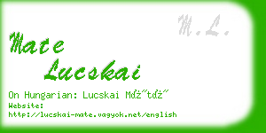 mate lucskai business card